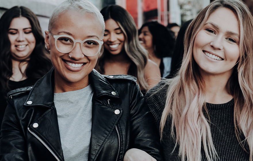 Group of diverse young women